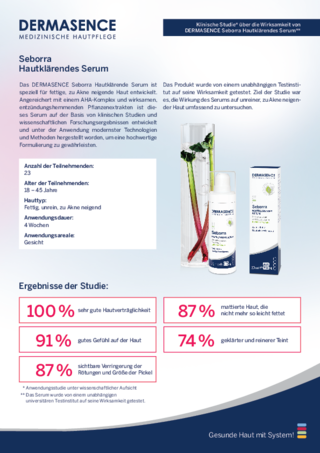 Klinische Studie: Seborra Hautklärendes Serum