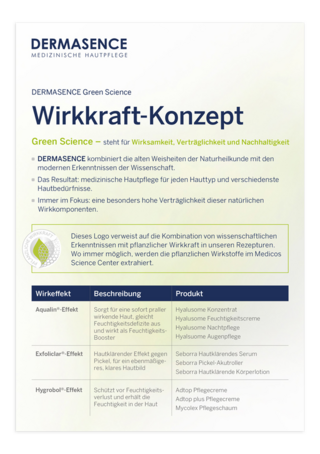 Handzettel „Übersicht der Wirkeffekte“
